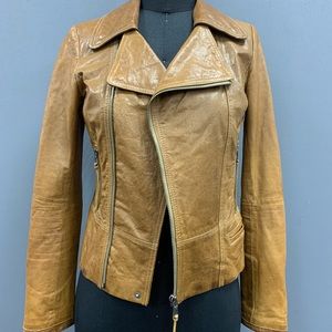 Authentic Leather moto zip jacket